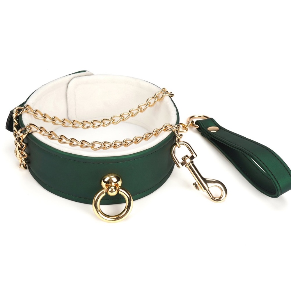 NEW🔥 Green leather choker with chain leash